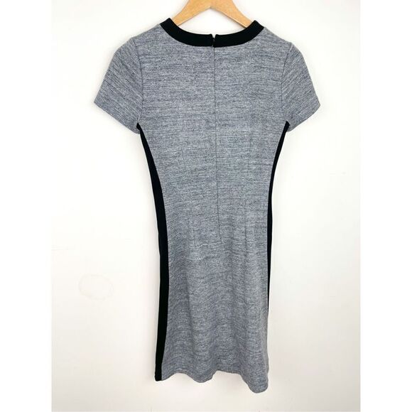 Madewell Gray/Black  Park Line Knit Dress Short Sleeve Pockets Size 0 - Picture 9 of 11